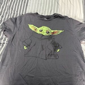 Star Wars Gray Tee with Green Yoda Design